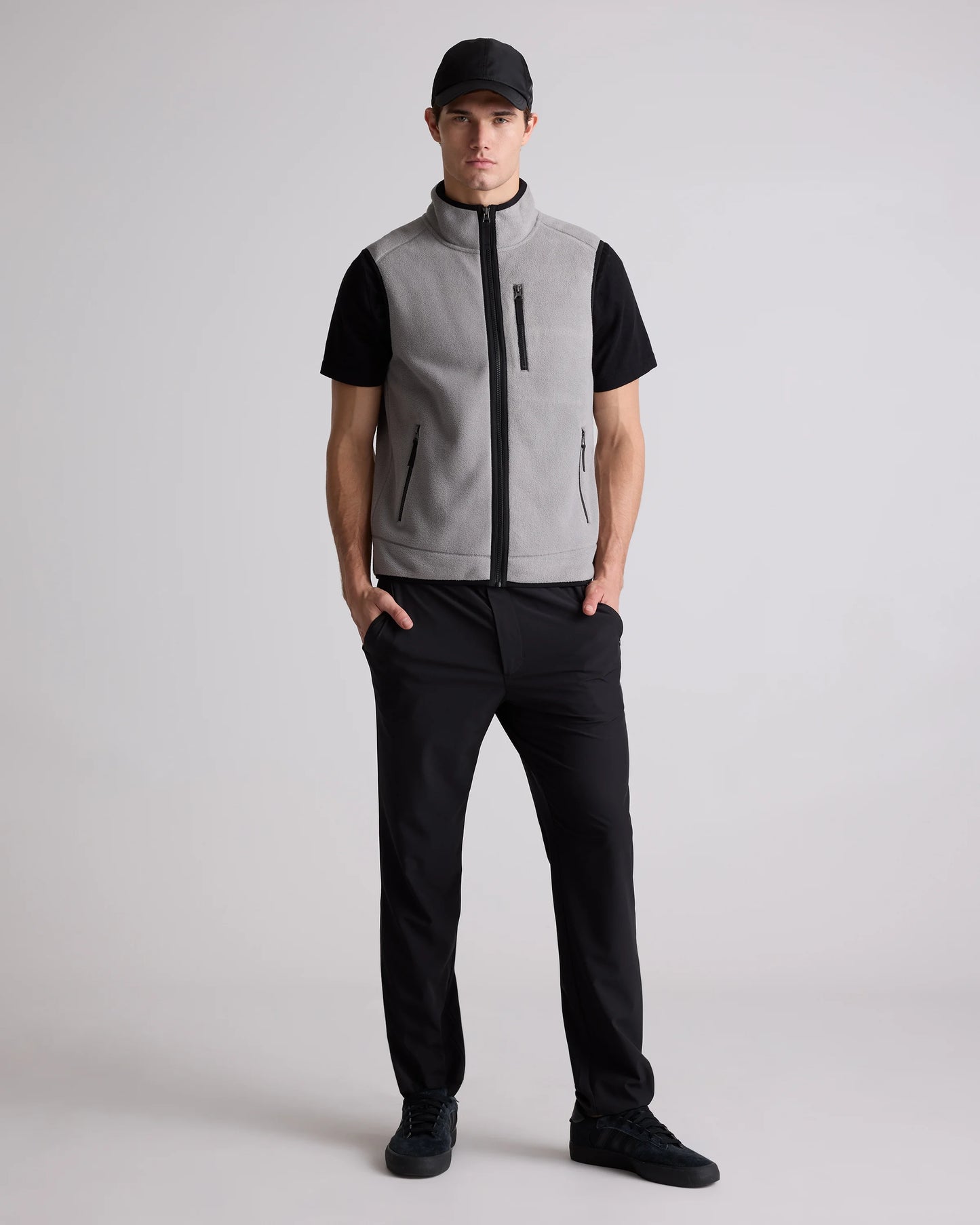 Polar Fleece Full-Zip Vest - S / Gravel