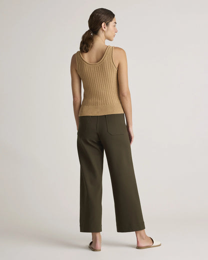 Ultra-Stretch Ponte Cropped Wide Leg Pants - 0 / Espresso