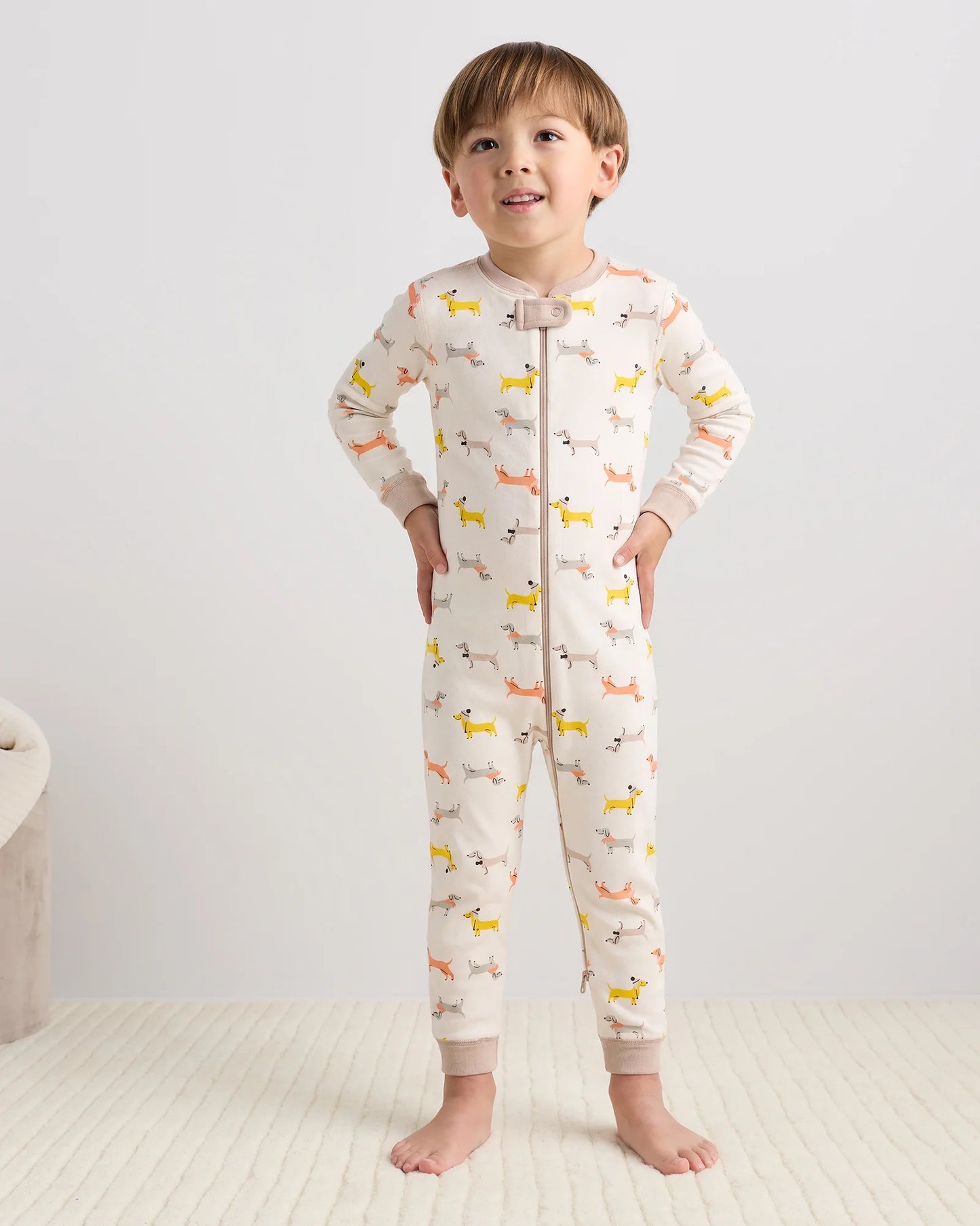 100% Organic Cotton One Piece Pajama - 2T / Navy Stripe