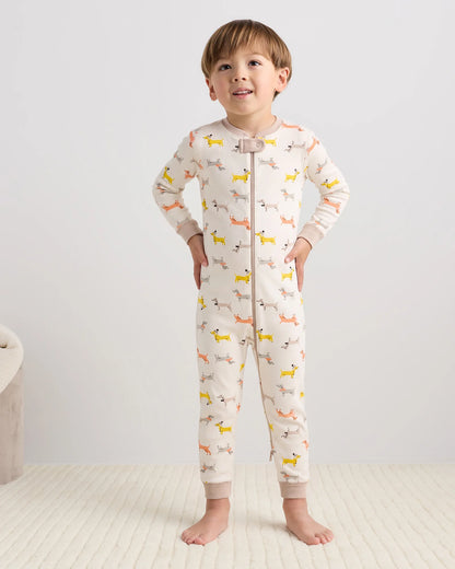 100% Organic Cotton One Piece Pajama - 2T / Navy Stripe