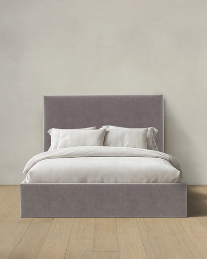 Square Bed in Performance Velvet - Full / Butterscotch