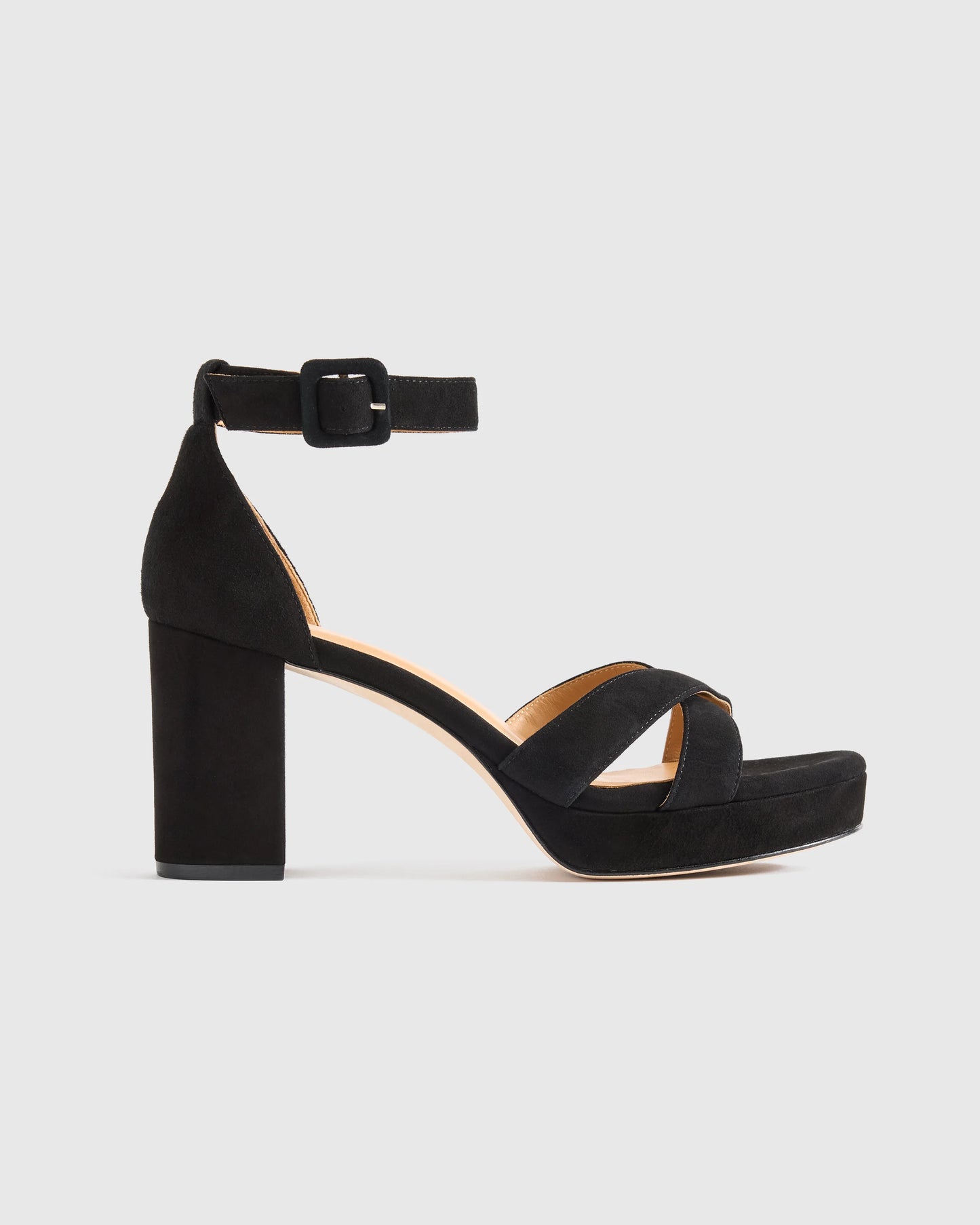 Italian Leather Crisscross Platform Sandal - 5 / Metallic Gold