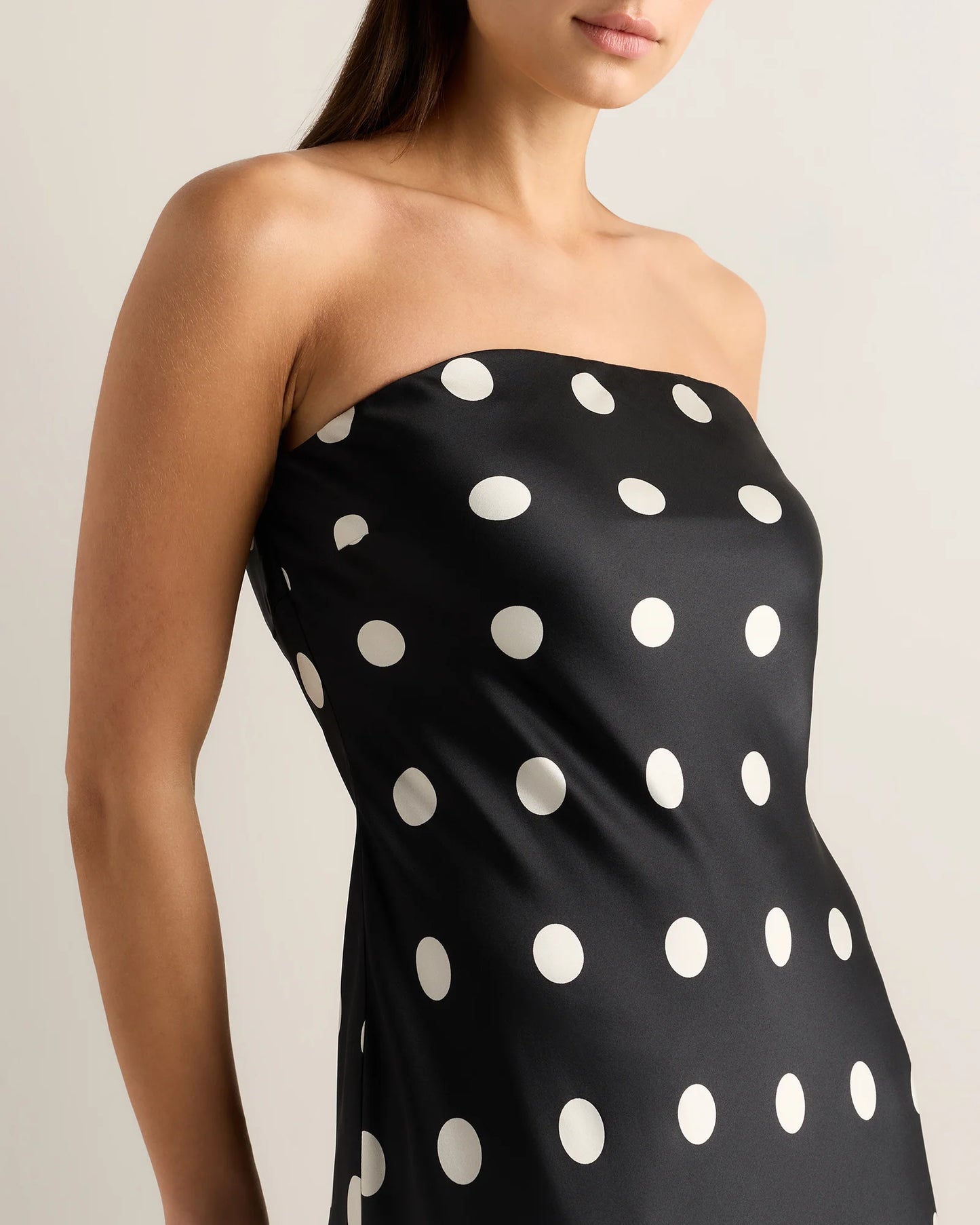 100% Washable Silk Strapless Midi Dress - XS / Hot Fudge