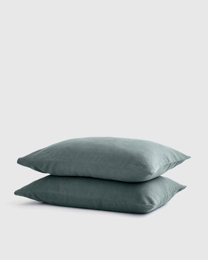 European Linen Pillowcase Set - Standard / White