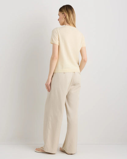 Mongolian Cashmere Tee - XS / Pale Custard Yellow