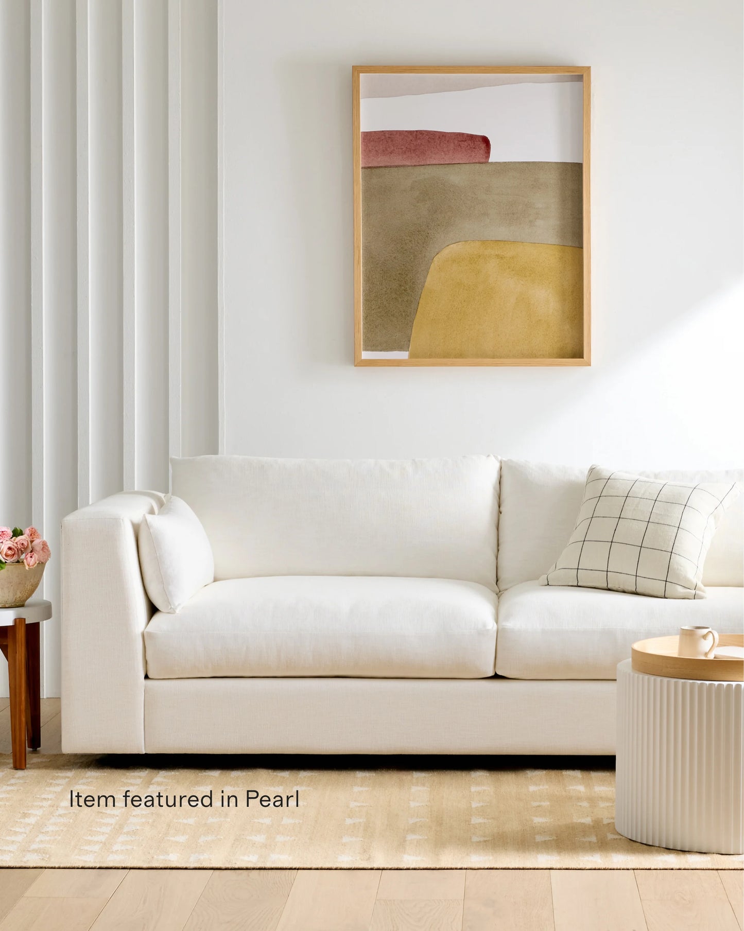 Oasis Chaise Sectional in Performance Linen - Right Arm / Sand