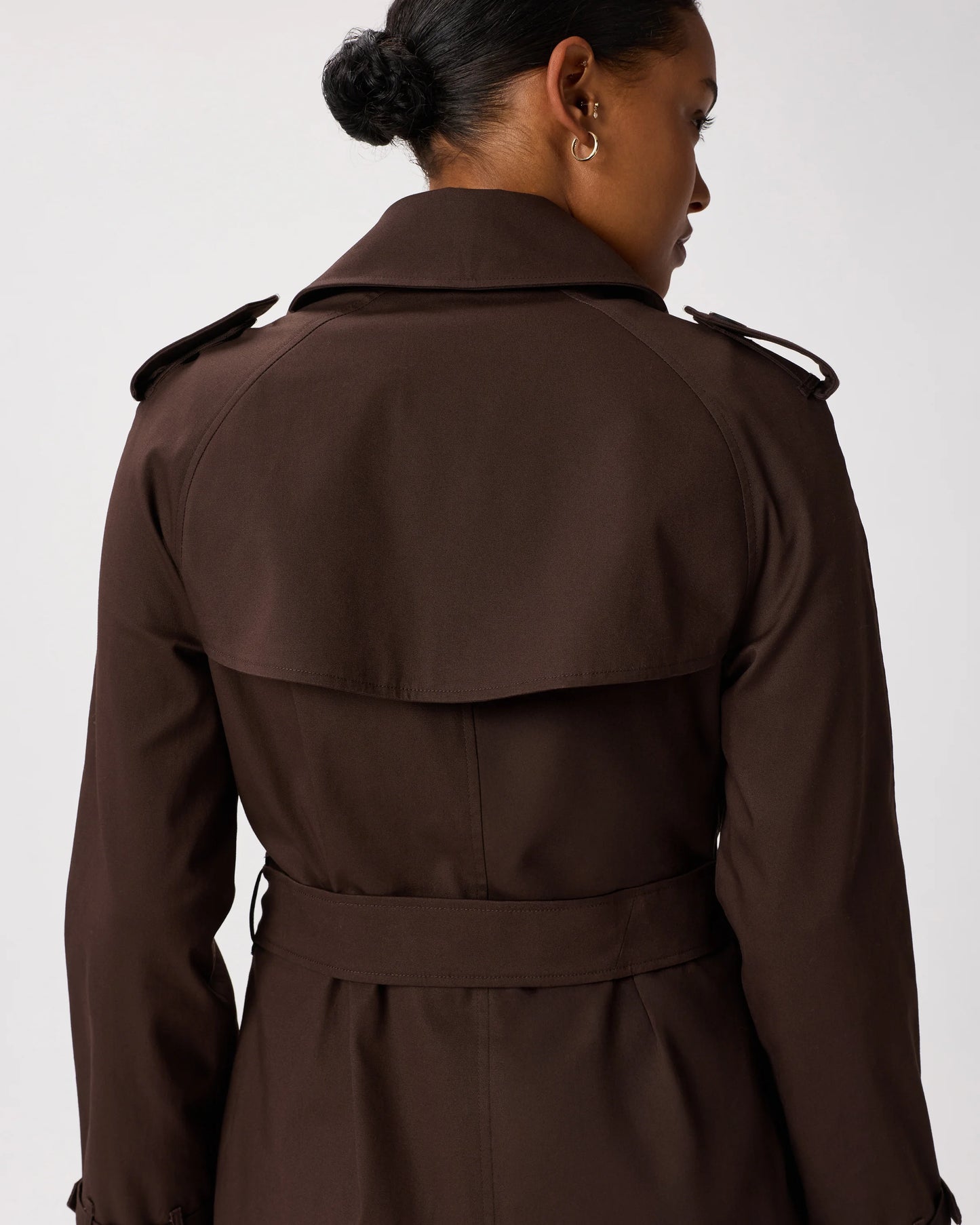 Comfort Stretch Long Trench Coat - XS / Dark Khaki