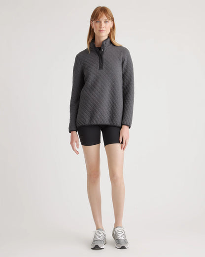 Reversible Quilted Pullover - XS / Charcoal/Grey