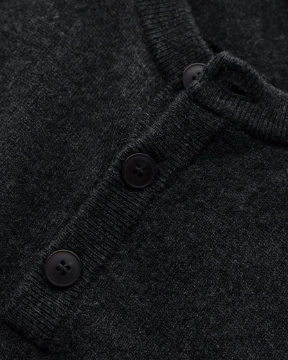 Mongolian Cashmere Henley Sweater - S / Brown