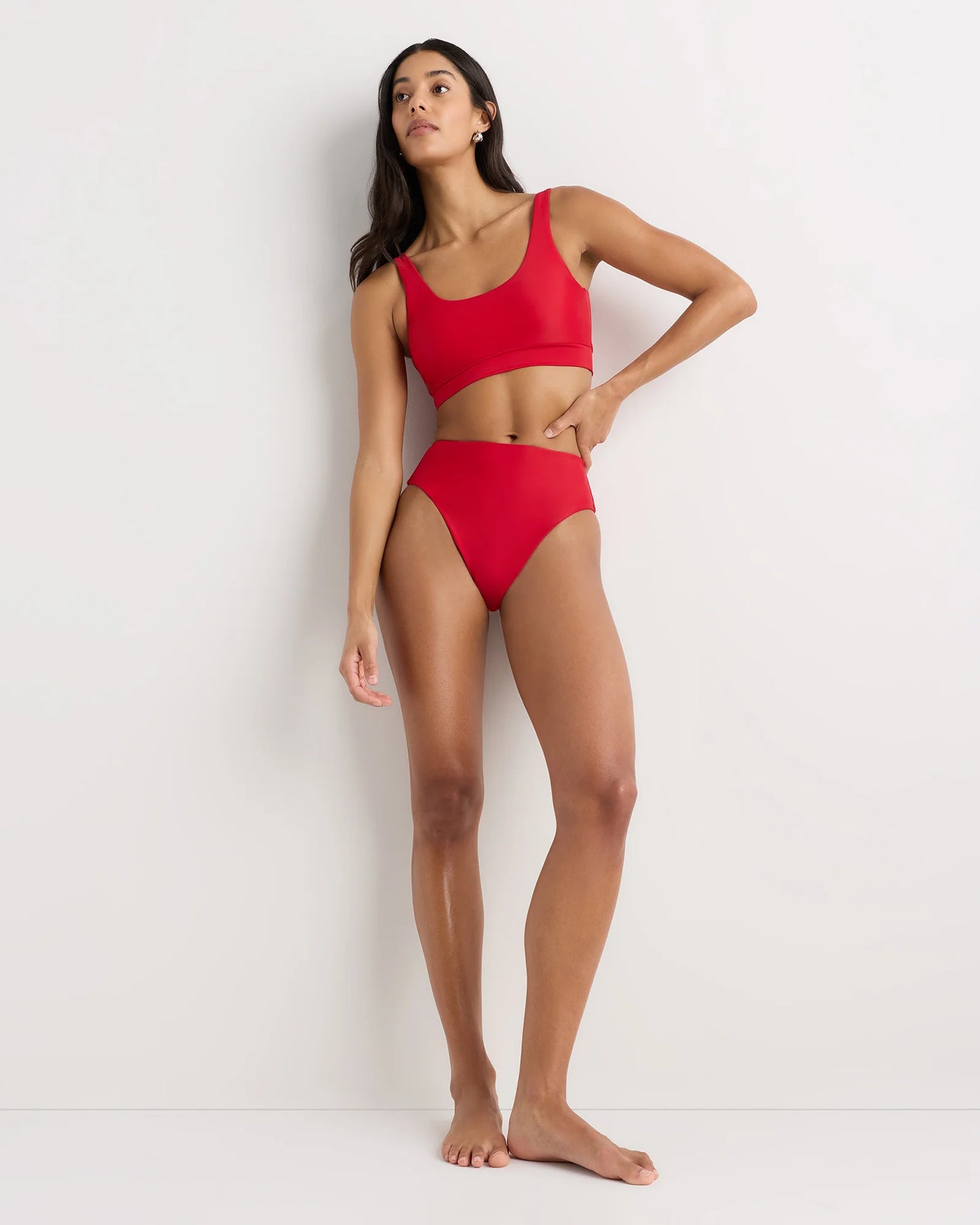 Italian High-Rise High-Leg Bikini Bottom - XS / Palm