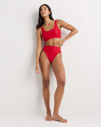 Italian High-Rise High-Leg Bikini Bottom - XS / Palm