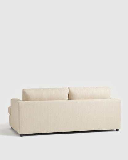 Sierra Curved Arm Sleeper Sofa in Performance Basketweave - One Size / Flax