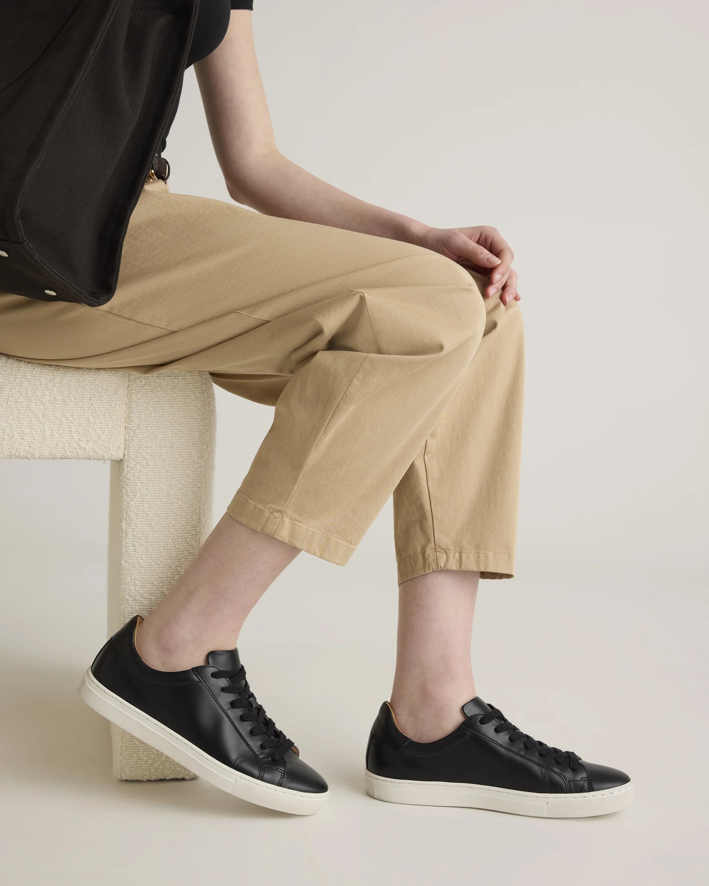 100% Leather Everyday Sneaker - 5 / Black