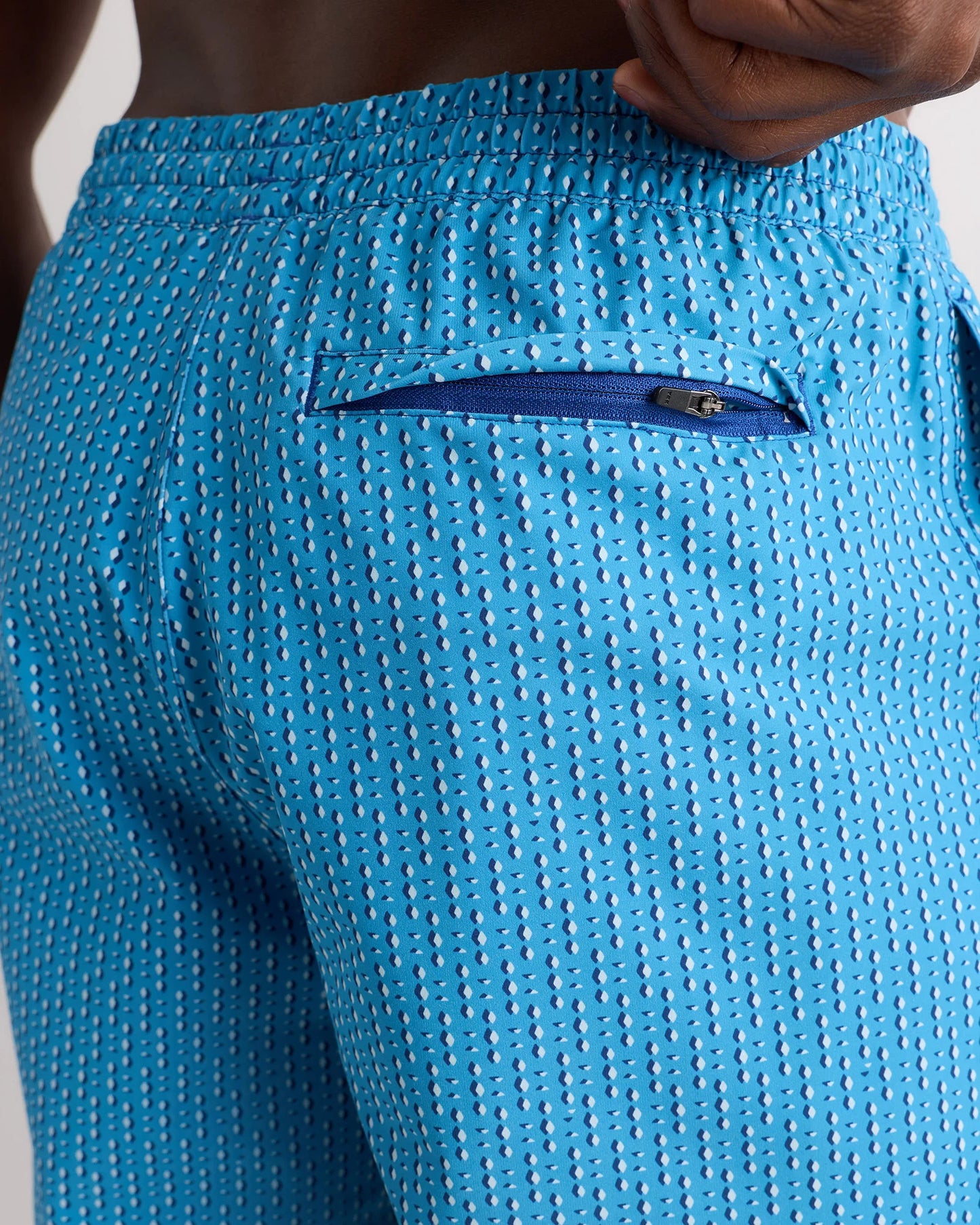 Italian Swim Trunks - 9" - S / Navy Palms