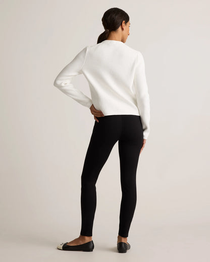 100% Organic Cotton Sweater Jacket - XS / Black/Ivory Colorblock