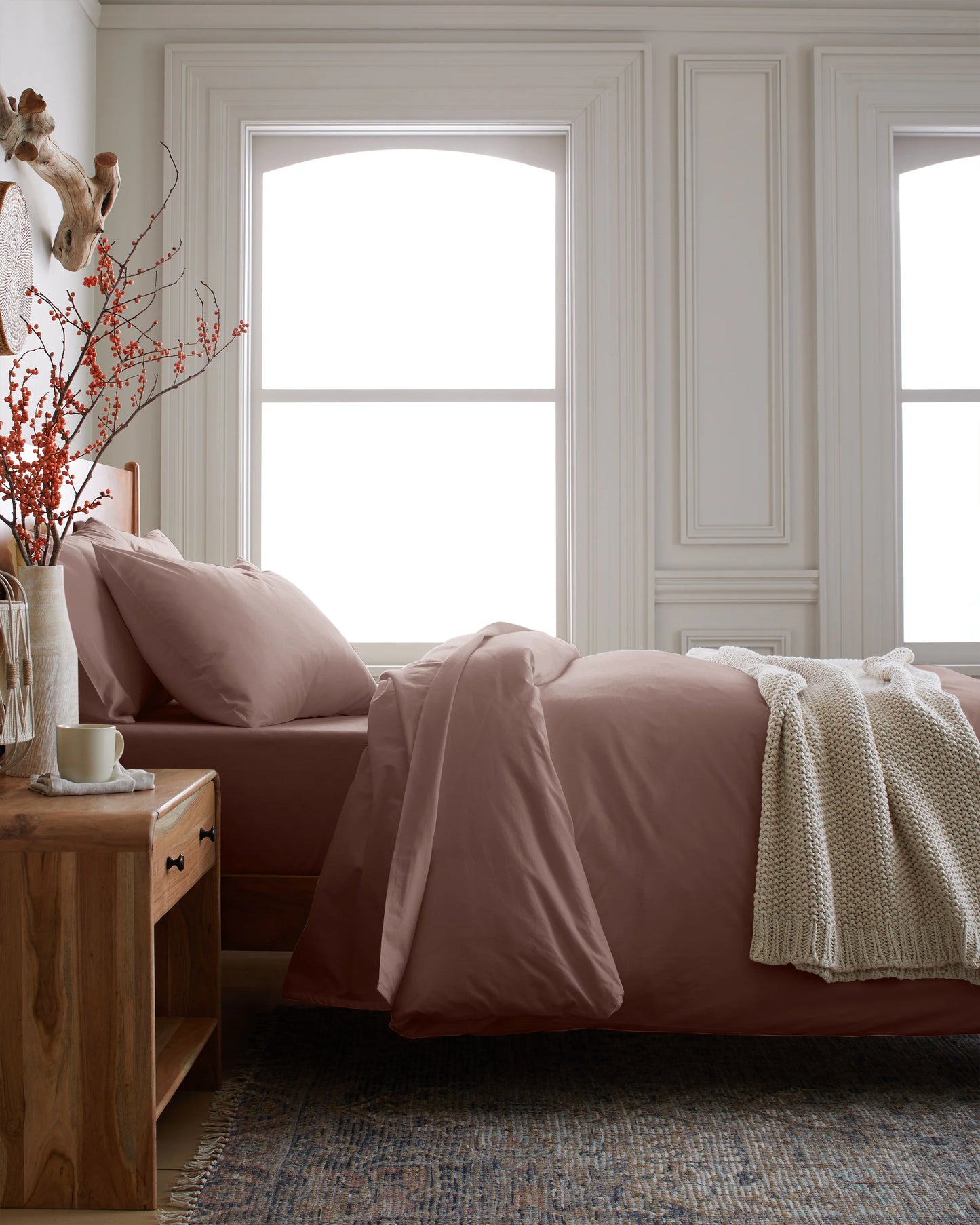 Organic Brushed Cotton Duvet Cover - Twin / Toffee