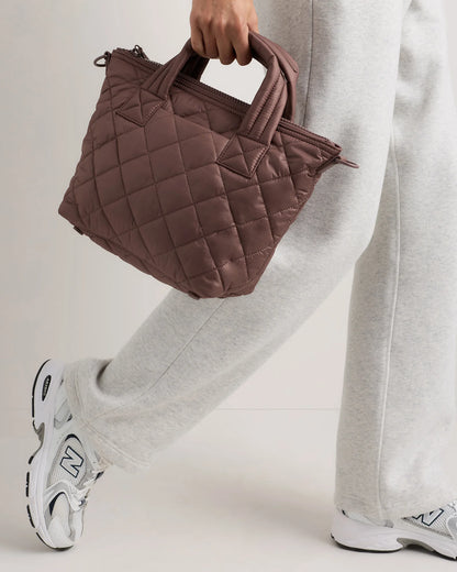 Transit Quilted Small Crossbody Tote - One Size / Taupe Brown