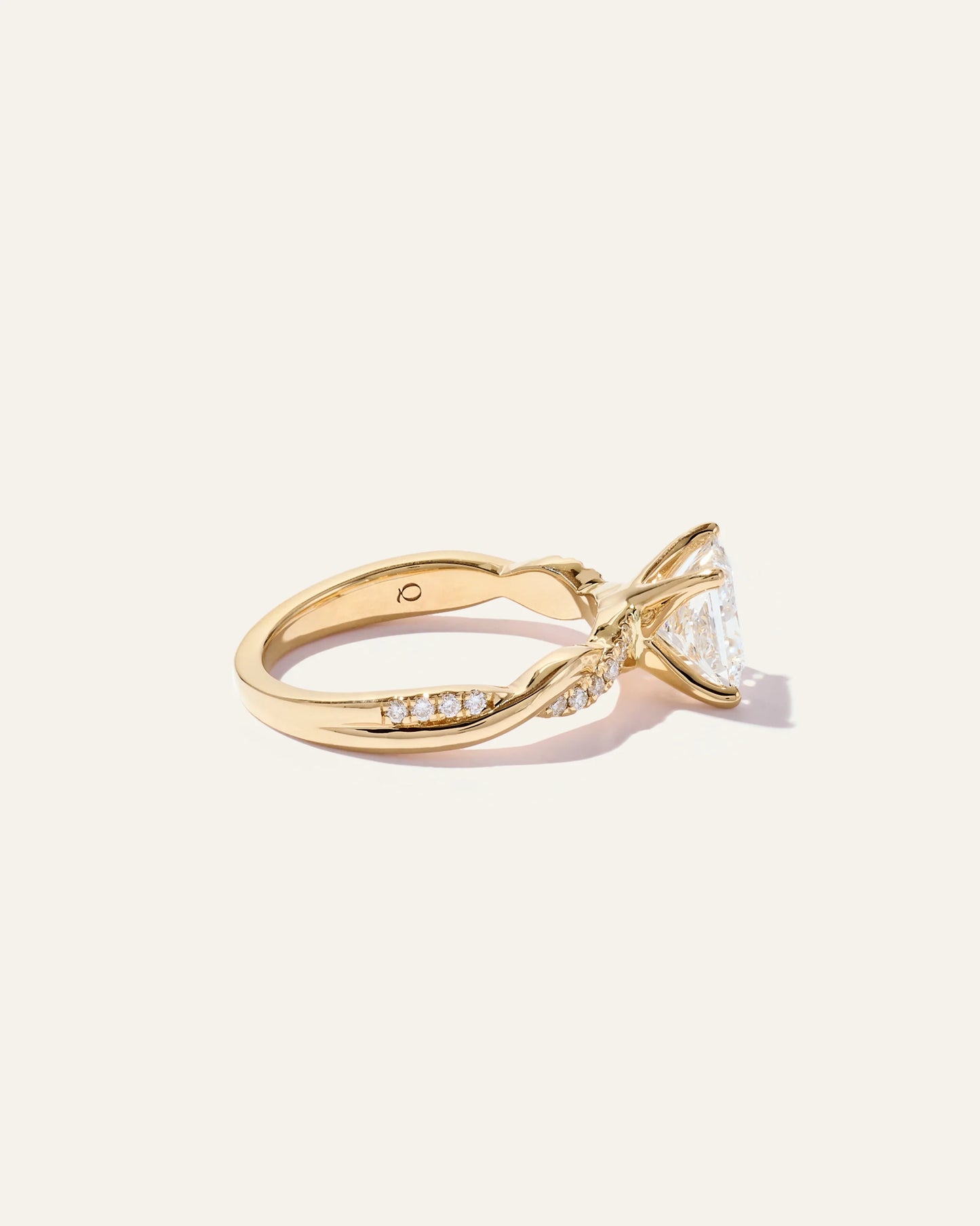Lab Grown Diamond Princess Twisted Engagement Ring - 1.5ct - 4 / Yellow Gold