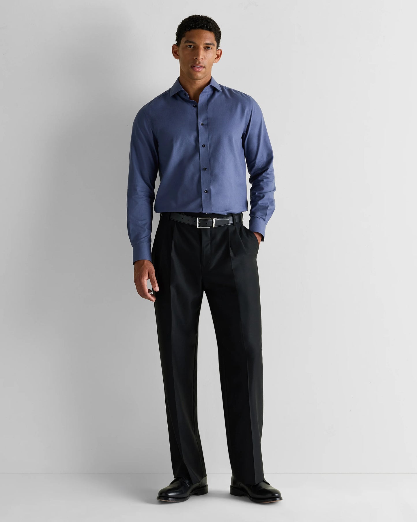 Organic Cotton Cashmere Dress Shirt - XS / Pale Blue