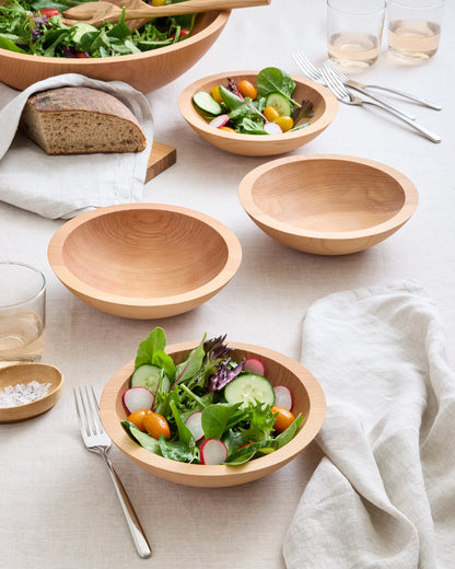 Handcrafted Wooden Bowls (Set of 4) - 7" / Beech Wood