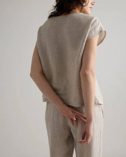 100% European Linen Pajama Set - XS / French Blue