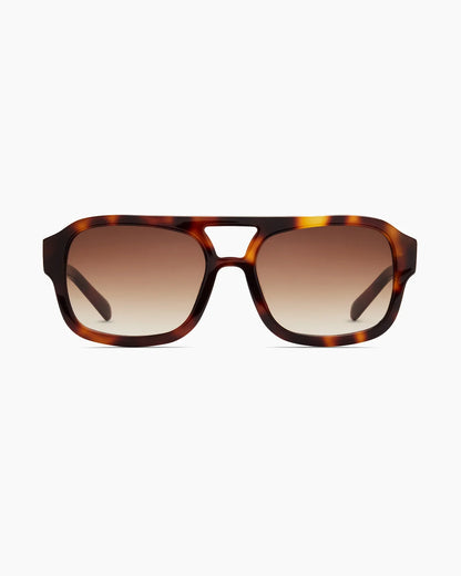 Berlin Polarized Acetate Sunglasses - Standard / Ginger Tortoise with Brown Gradient lens