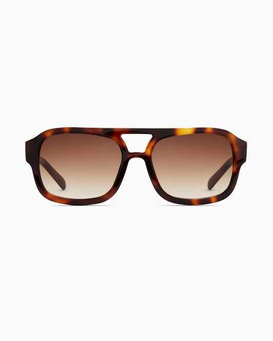 Berlin Polarized Acetate Sunglasses - Standard / Ginger Tortoise with Brown Gradient lens