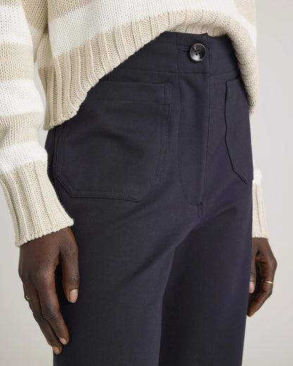 Ultra-Stretch Ponte Cropped Wide Leg Pants - 0 / Espresso
