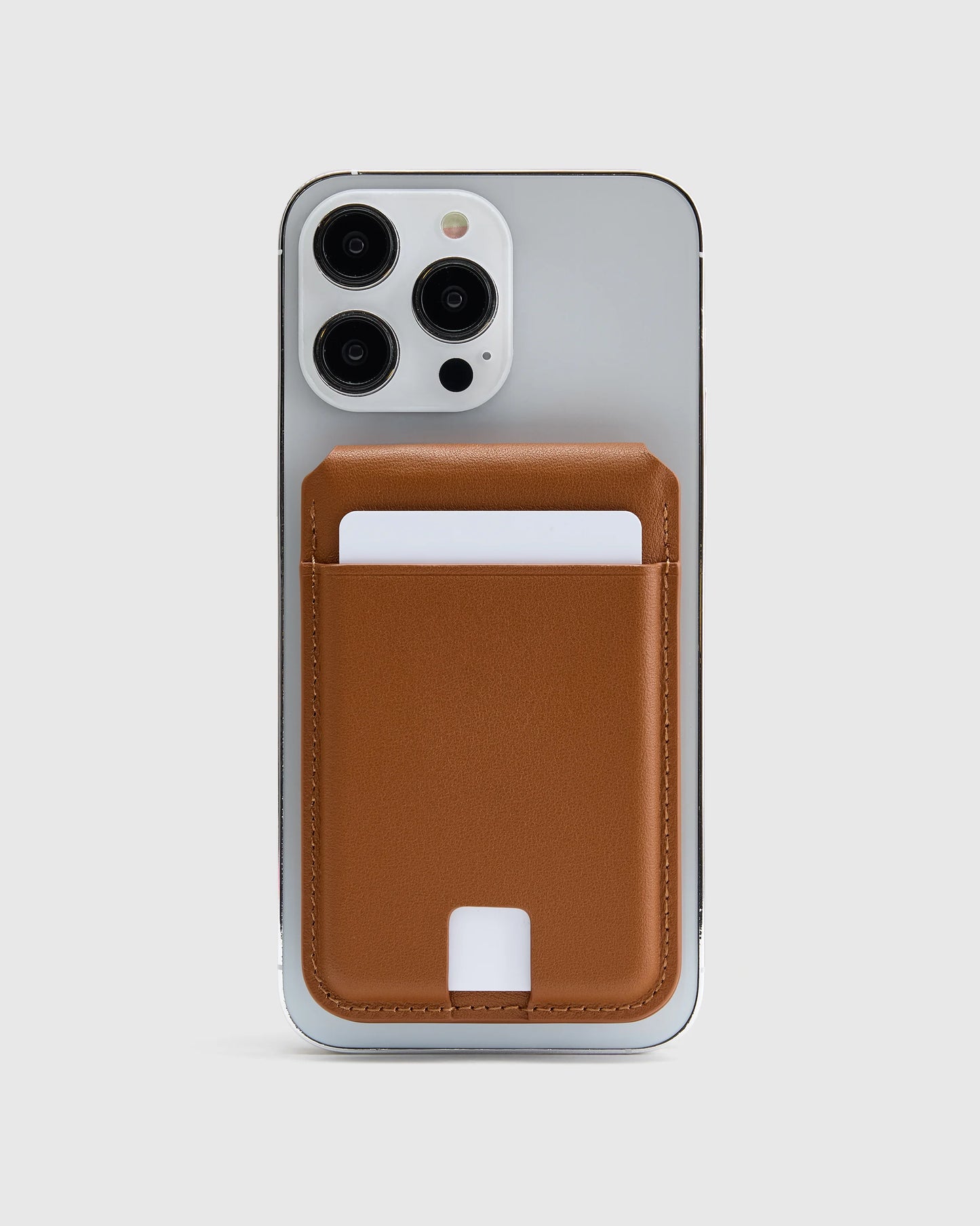 Leather MagSafe Wallet & Phone Stand - One Size / Cognac