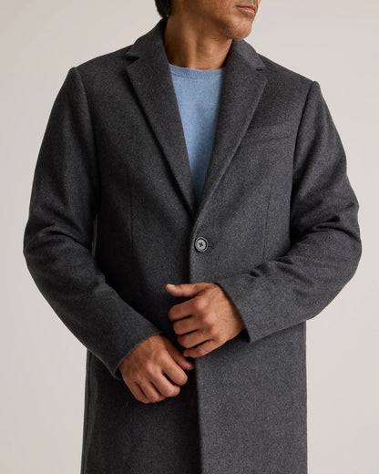 Italian Wool Overcoat - S / Heather Charcoal