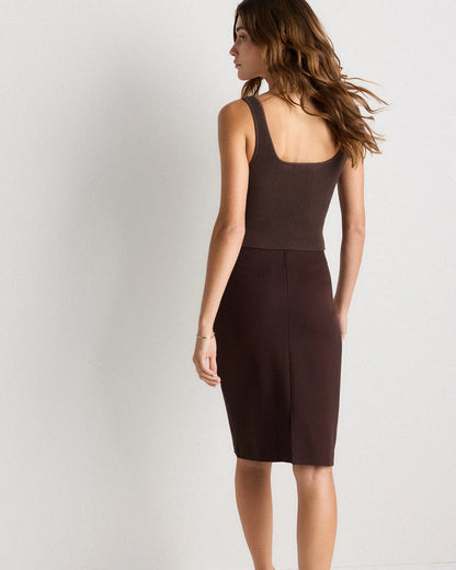 Ultra-Stretch Ponte Pencil Skirt - XS / Charcoal