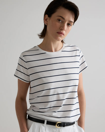 Cotton Modal Crew Neck Swing Tee - XS / White