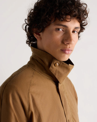 Organic Waxed Cotton Barn Jacket - S / Rustic Olive