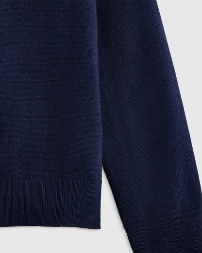 100% Organic Cotton Crewneck Cardigan - 2T / Ivory