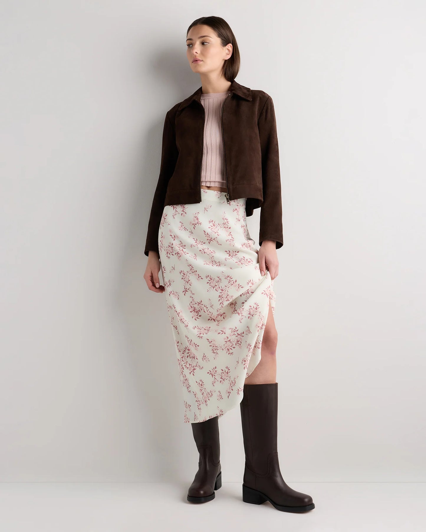 Italian Leather Block Heel Boot - 5 / Chestnut