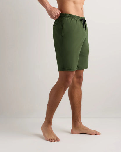 Italian Swim Trunks - 9" - S / Navy Palms