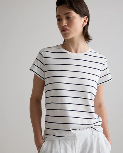 Cotton Modal Crew Neck Swing Tee - XS / White
