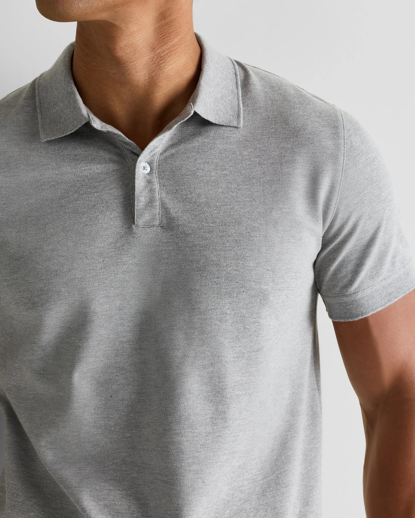 Organic Cotton Pique Polo - XS / Heather Grey