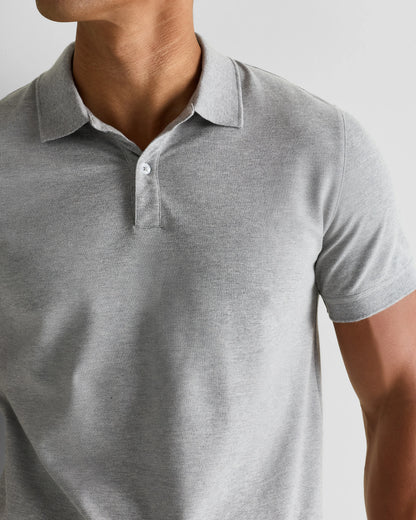 Organic Cotton Pique Polo - XS / Heather Grey
