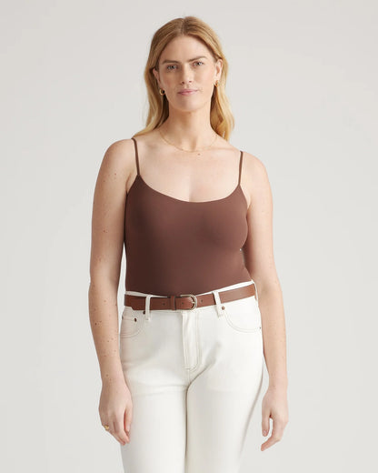 Second Skin Scoop Neck Cami Bodysuit - XS / Black