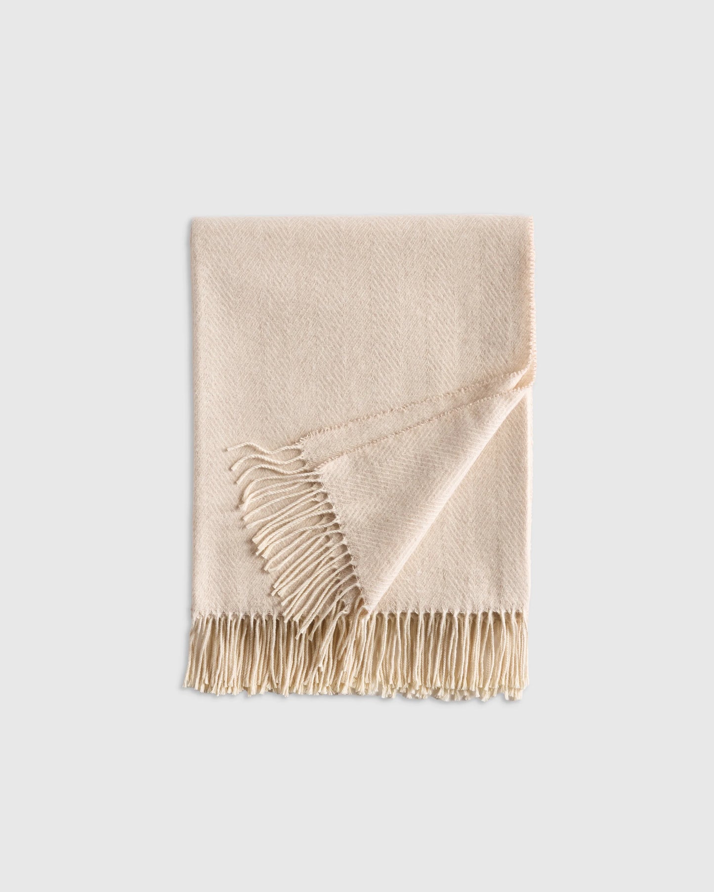Lightweight Italian Cotton Herringbone Throw - One Size / Mushroom