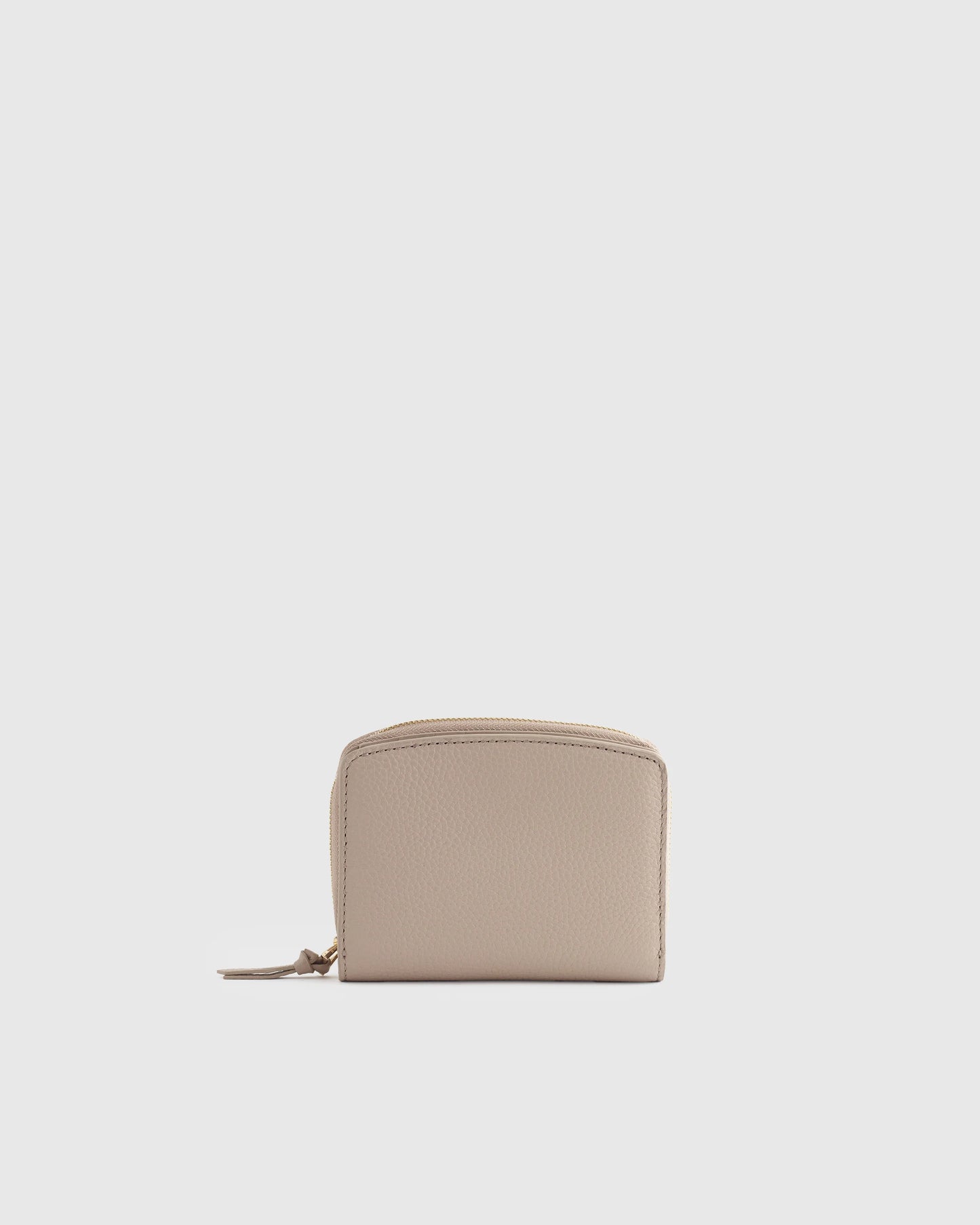 Italian Pebbled Leather Compact Wallet - One Size / Cognac