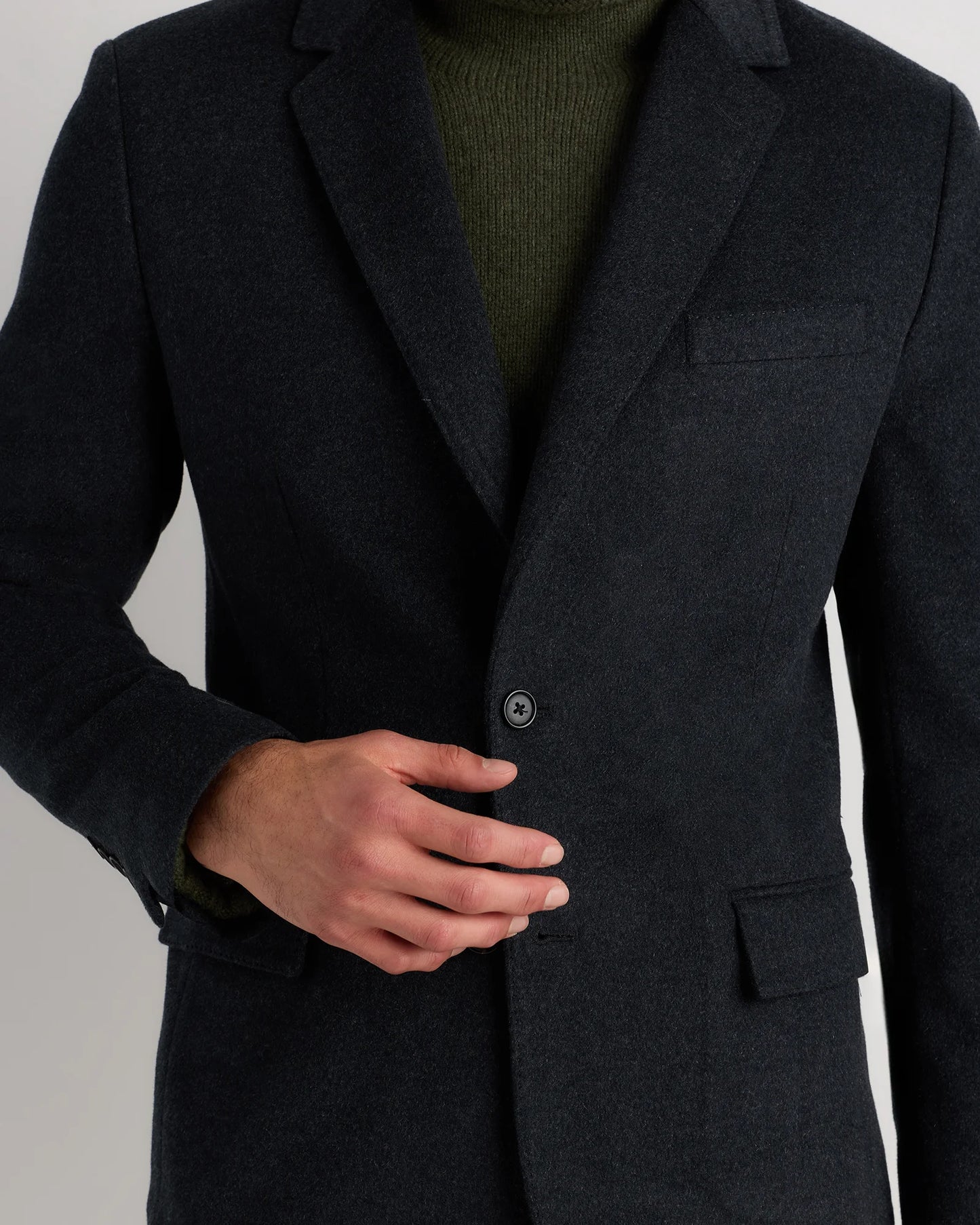 100% Mongolian Cashmere Blazer - S / Heather Graphite