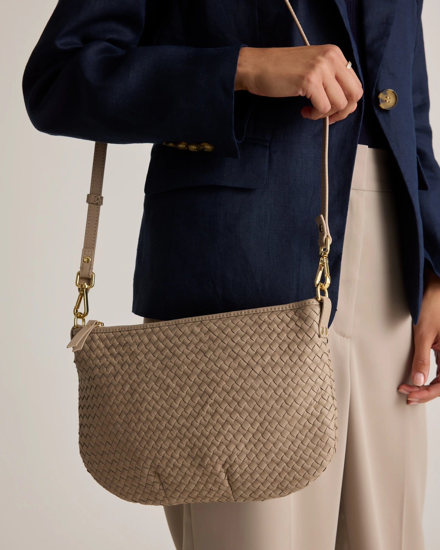 Sloane Handwoven Mini Shoulder Bag - One Size / Cognac