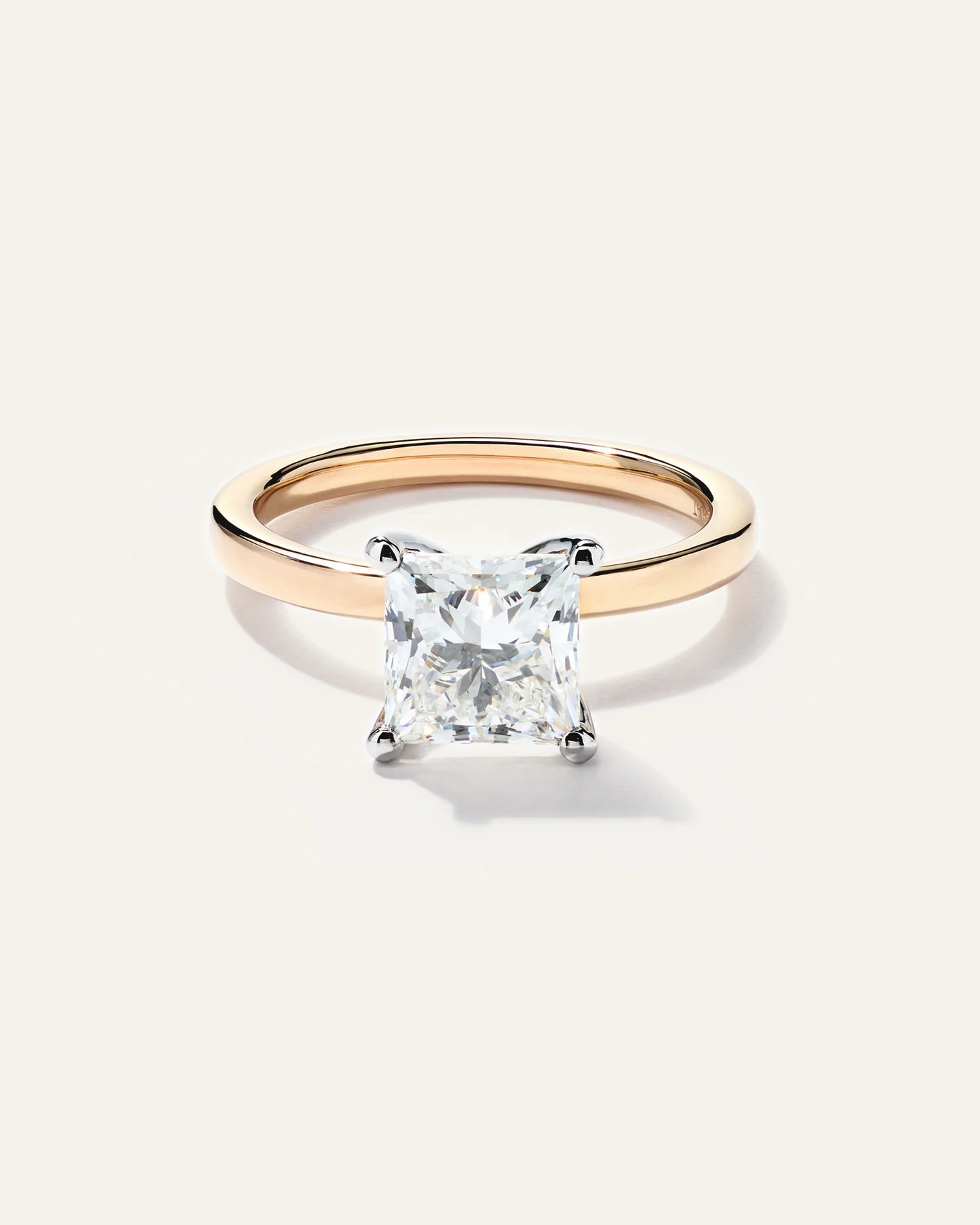 Lab Grown Diamond Princess Comfort Fit Engagement Ring - 2ct - 4 / Yellow Gold