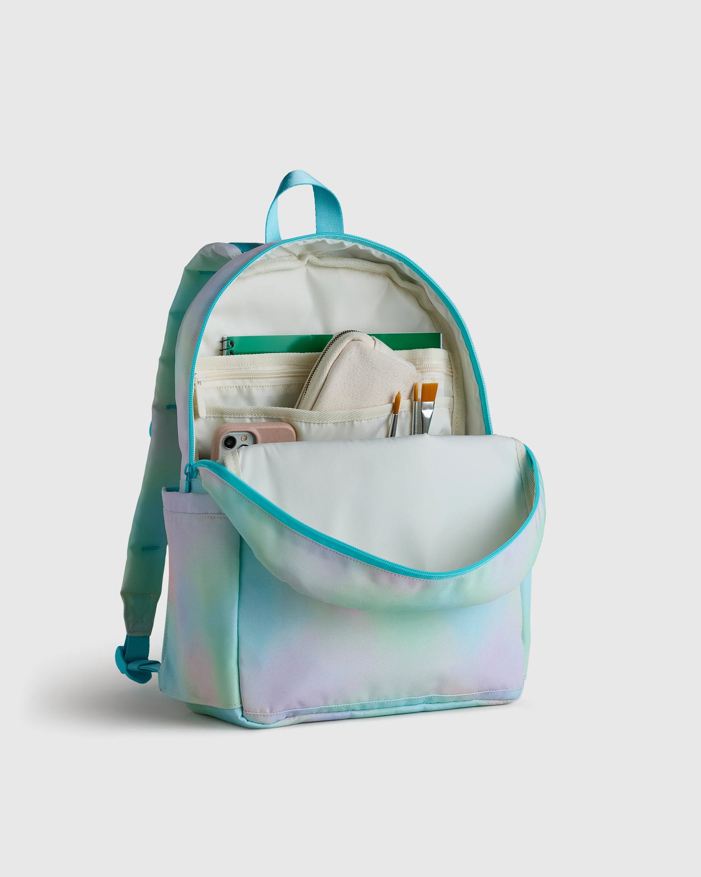 Recycled Double Pocket Backpack - One Size / Rainbow Clouds