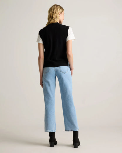 Mongolian Cashmere Mock Neck Sweater Vest - XS / Oatmeal