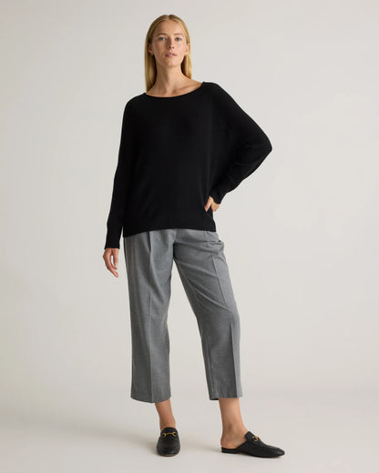 Mongolian Cashmere Boatneck Sweater - XS / Black