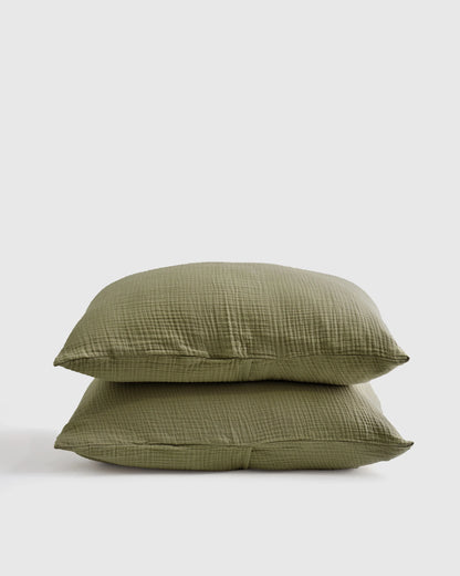 Organic Cotton Gauze Sham Set - Standard / Dried Sage