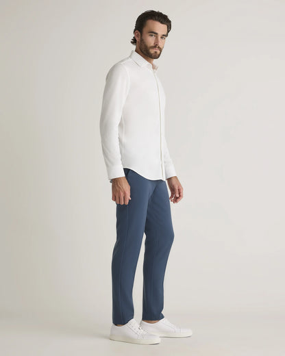 Commuter Stretch Pique Long Sleeve Button Down - XS / Dark Coal